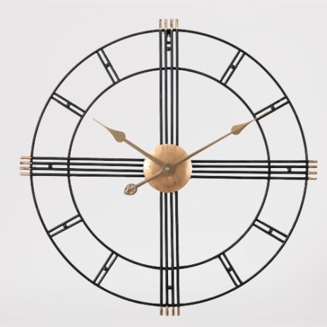 Часы настенные Ti-Time (50 см) лофт Loft7-B-500 металлические черные