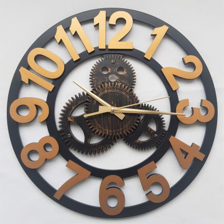Часы настенные Ti-Time (40 см) Лофт1 серебристые Коричневый