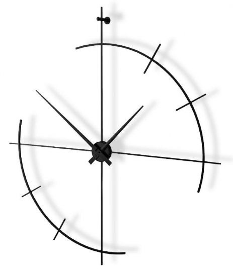 Великий настінний годинник (110 см) лофт B&B-01 Two quarters металеві