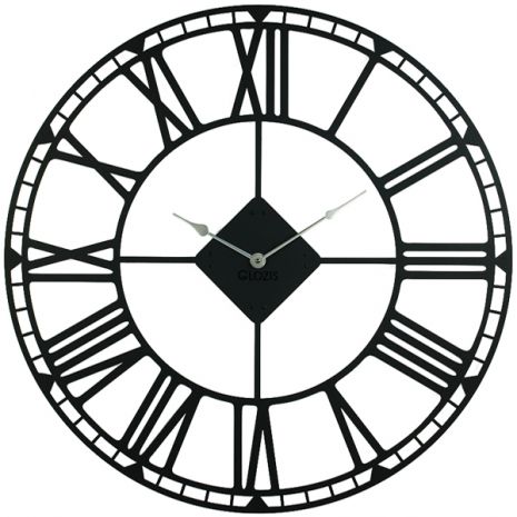 Настенные Часы металлические Glozis Oxford Black Оксфорд черные (70 cм) [Металл, Открытые, Цвета]