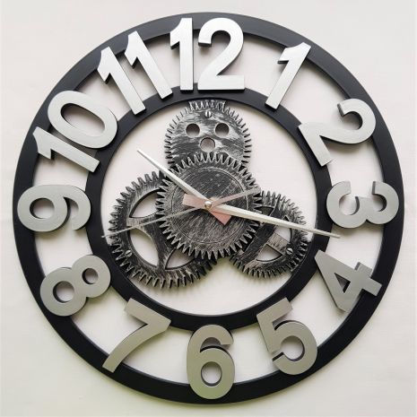 Годинники настінні Ti-Time (40 см) Лофт1 сріблясті