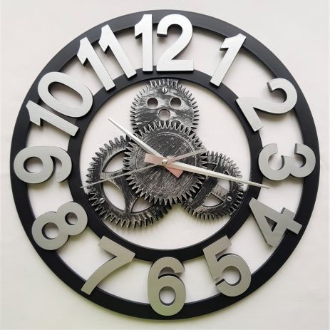 Годинники настінні Ti-Time (40 см) Лофт1 Сріблястий