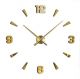 Часы настенные 3D 130 см NC (Чехия) Арабские2-G большие оригинальные золотистые