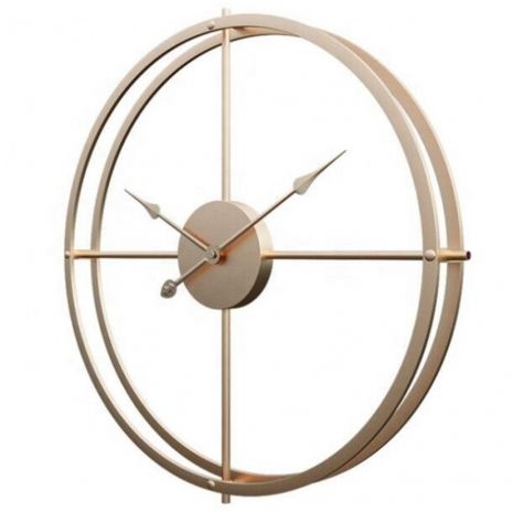 Часы настенные Ti-Time (60 cм) в стиле лофт Loft2-B-600 металлические золотистые