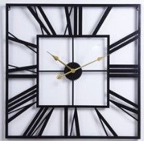 Настінний годинник Ti-Time (63х63 см) лофт квадратний Loft6 металевий чорний
