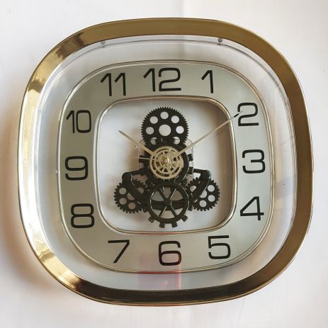 Настінний годинник з Прозорим корпусом Скелетон Срібло+Срібло (28 cм) Time
