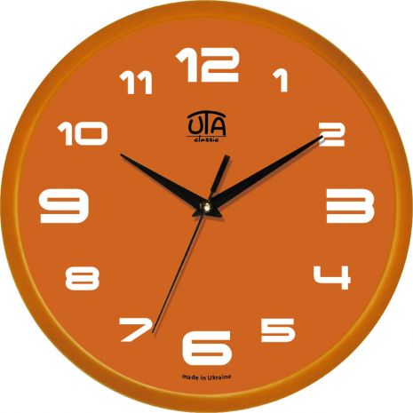 Часы настенные модерн (30 cм) UTA-01-Or-77 оранжевые