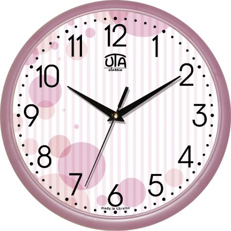 Оригинальные настенные часы (30 cм) UTA-01-P-71 розовые