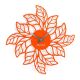Эксклюзивные настенные часы металлические Glozis-B-010 Leaves оранжевые (50 см) [Металл, Открытые, Цвета]