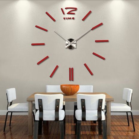 3D годинник 100 см Timelike™ настінні великі Палички-R червоні