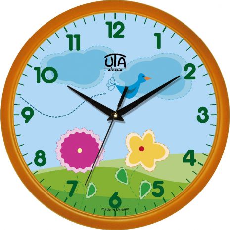 Детские настенные часы (30 cм) UTA-01-OR-46 оранжевые