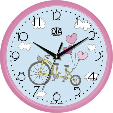 Дитячий настінний годинник (30 cм) UTA-01-R-58 рожевий