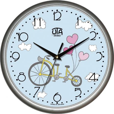 Часы настенные для детей (30 cм) UTA-01-S-58 серебристые
