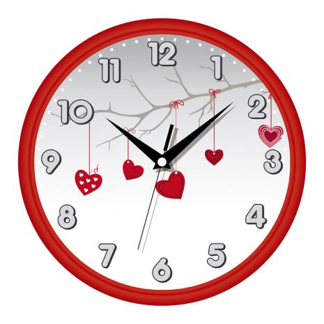 Необычные настенные часы (30 cм) UTA-01-R-20 красные