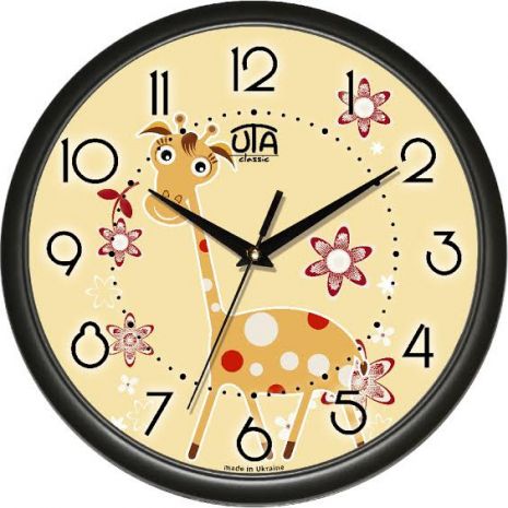 Настінний годинник дитячий (30 cм) UTA-01-BL-30 чорний