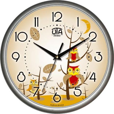 Часы настенные для детей (30 cм) UTA-01-S-31 серебристые