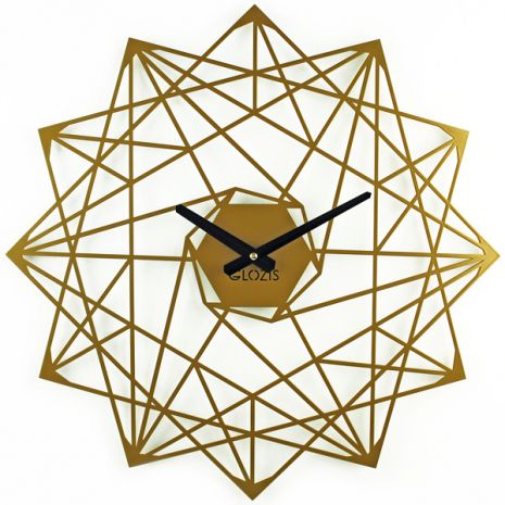 Настінні Годинники металеві Glozis Star Зірка жовта (50 см) [Метал, Відкритий, Кольори]