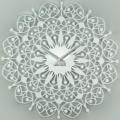 Настінні Годинники металеві Glozis Ajur Ажюр білі (50 см) [Метал, Відкритий, Кольори]
