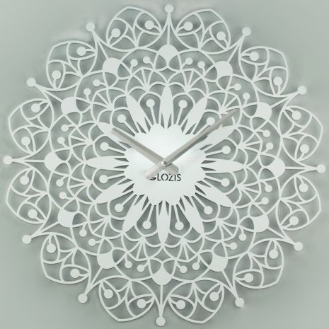 Настінні Годинники металеві Glozis Ajur Ажюр білі (50 см) [Метал, Відкритий, Кольори]