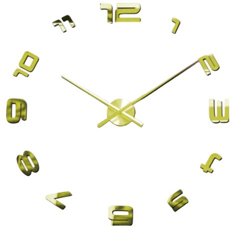 Часы настенные 3D 130 см NC (Чехия) Арабские-G большие золотистые