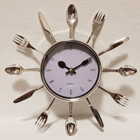 Настінні годинники кухонні "Ложки-вилки" Маленькі столові прилади (25 cм) Best Time