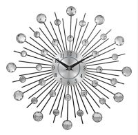 Бесшумные красивые настенные часы (32 см) в спальню зал "Солнце" NC