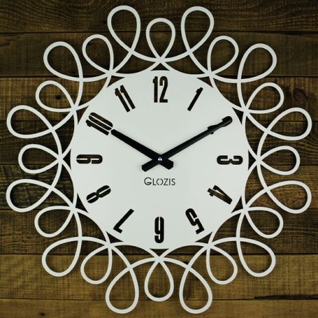Дизайнерские часы металлические Glozis-B-020 Romantic Романтика белые (50 см) [Металл, Открытые, Цвета]