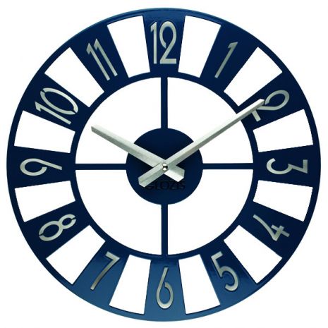 Часы лофт металлические Glozis-B-026 Boston Бостон синие (35 см) [Металл, Цвета]