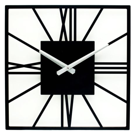 Дизайнерские часы металлические Glozis-B-024 New York Black Нью-Йорк черные (35 см) [Металл, Открытые,