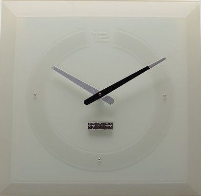 Часы настенные модерн (40 см) SPG PREMIUM с камнями и фацетом белые [Стекло]