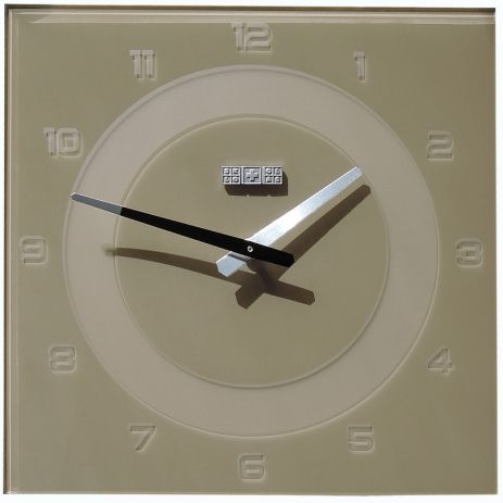Незвичайний настінний годинник (40 см) SPG CLASSIC з цифрами бежевий [Скло]