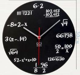 Необычные настенные часы "Математика" (30х30 см) [Акрил]