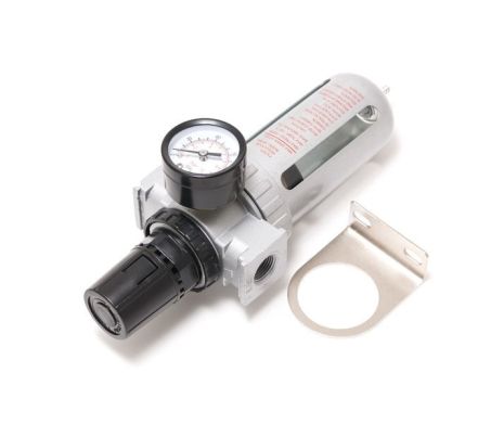Фильтр влагоотделитель c индикатором давления для пневмосистемы 1/4"(10bar температура воздуха 5-60С.10Мк ) ROCKFORCE RF-AFR802