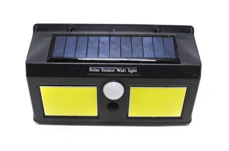 Світильник світлодіодний на сонячній батареї з датчиком руху (5.5V, 1.2W, 18650Li, 3.7V, 1200mAh, 40SMD Led, 6500К, раб. Время8-10ч, заряд.4-6ч, IP44,175х1 WMC TOOLS RK-SWB8019C-PIR
