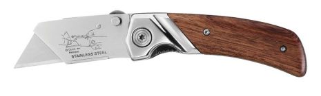Складной нож 70*28 мм с деревянной рукояткой STANLEY 0-10-073
