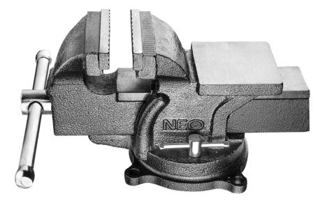 Тиски слесарные 420 мм, поворотные с наковальней, закаленные губки NEO 35-020