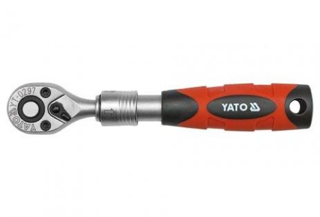 Трещотка с телескопической ручкой 72 зубца 1/4" 150-200 мм Yato YT-0297