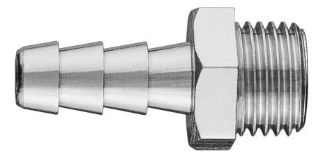 Муфта под шланг 10 мм с внешней резьбой 1/4”, латунная, никелированная NEO 12-616
