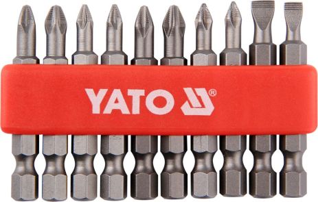 Набор отверточных насадок 1/4" 50 мм 10 шт. Yato YT-0483