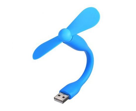 Мобильный вентилятор USB синий, от повербанка / ноутбука и др.