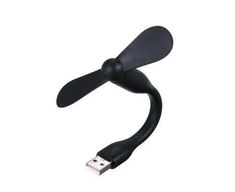 Мобильный вентилятор USB черный, от повербанка / ноутбука и др.