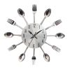 Настінний годинник на кухню "Ложки-вилки" столові прилади (32 cм) металеві ЛВ-Мет-G Timelike™ сріблясті
