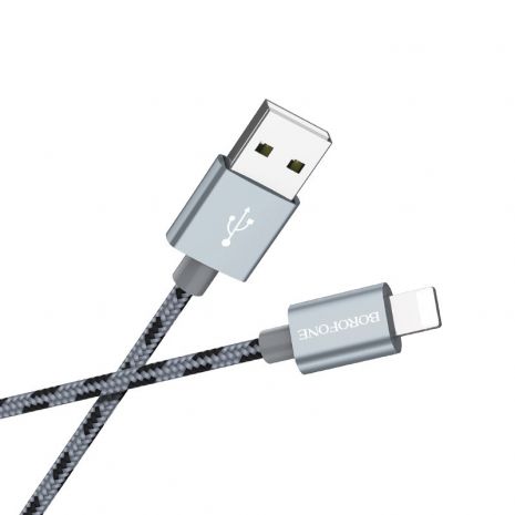 USB Borofone BX24 Ring current Lightning Серый