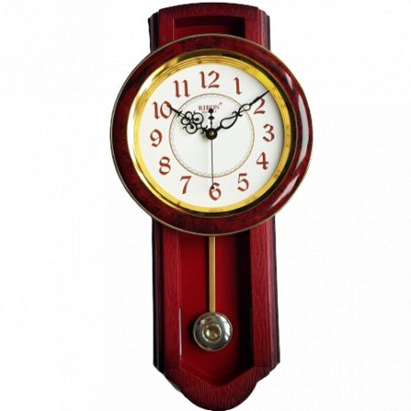 Настінний годинник RIKON ходики (50х30 см) "Маятник-50-D" червоне дерево
