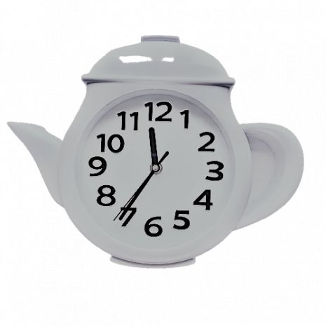 Настенные часы кухонные "Чайник" Большой Белый (31х37 см) Time