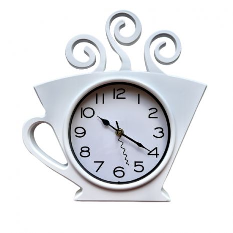 Настенные часы для кухни "Чашка" Белая (30х28 см) Time