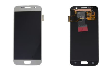 Дисплей (LCD) Samsung GH97-18523B G930F Galaxy S7 с сенсором серебро сервисный