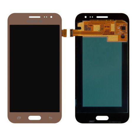 Дисплей (LCD) Samsung GH97-17940B J200F Galaxy J2 с сенсором золотой сервисный