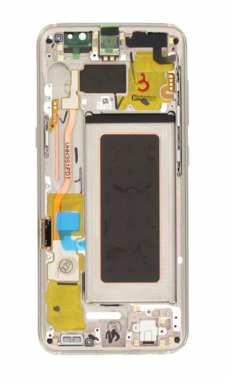 Дисплей (LCD) Samsung GH97-20457F G950F Galaxy S8 с сенсором золотой с рамкой сервисный