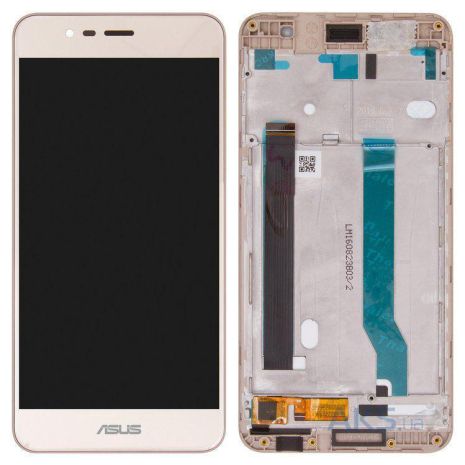 Дисплей (LCD) Asus ZenFone 3 MAX (ZC520TL) с сенсором золотой + рамка